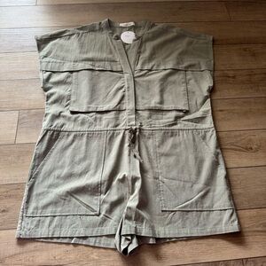 Mustard Seed Sage Green V-Neck Romper